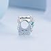 Birthstone Charm 925 Sterling Silver Birthday Charm Love Charm Heart Charm Anniversary Charm Flower Charm Christmas Charm for Pandora Charm Bracelet (December)