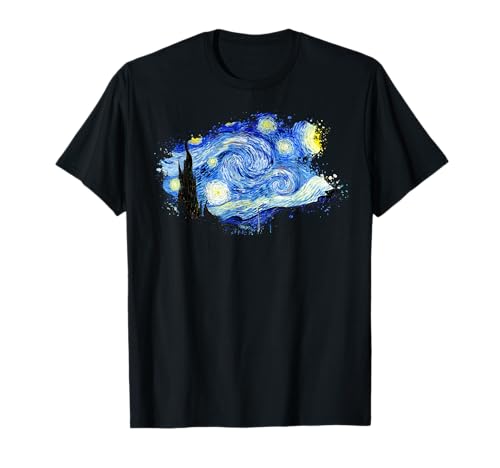 Van Gogh Notte Stellata Famosi Classici Arte Design Elegante Maglietta