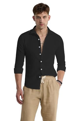 Image of Lonexo Popcorn Cotton Shirts for Men || Casual Shirt for Men || Men Stylish Full Sleeve Shirt || Men Fancy Shirt || Men Full Sleeve Shirt || Plain Shirts for Men