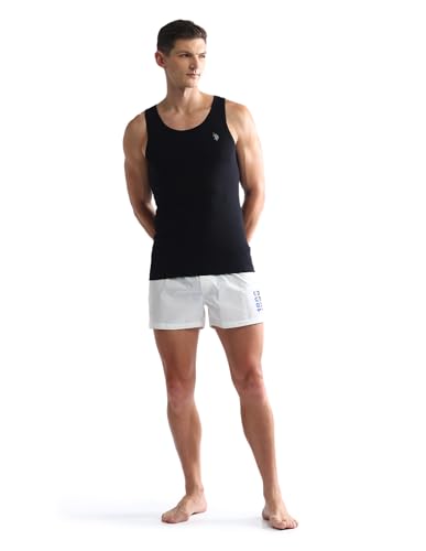 Image of U.S. Polo ASSN. Mens OEV03 Solid Cotton Vest - Pack of 2