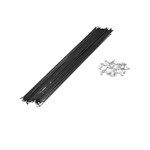 Rayons vélo noir 14G en acier robuste avec embouts pour réparation de roue VTT et route