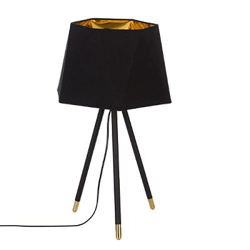 PEGANE Lampe à Poser trépied en Fer et papaier Coloris Noir - Dim : D 32 x H 54 cm