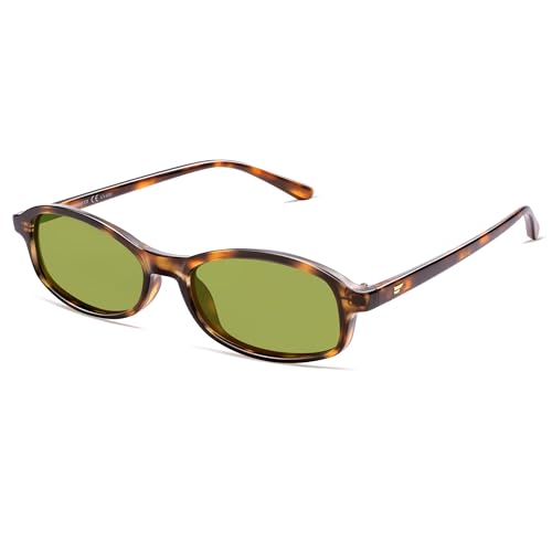 Image of VANLINKER Retro Polarized Rectangle Sunglasses Womens Trendy 90s Small Square Sunnies Vintage Narrow Thin Frame VL9855