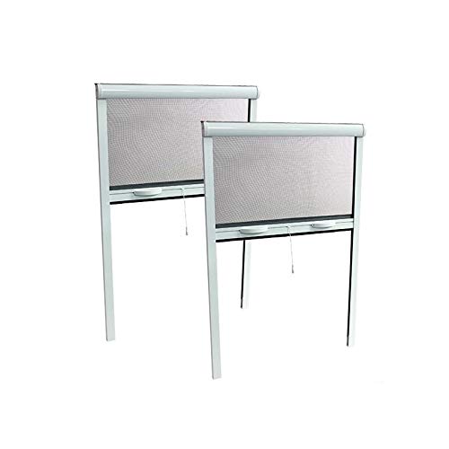 PACK ECO de 2 moustiquaires Enroulables ALU H220 cm x L160 cm Blanc