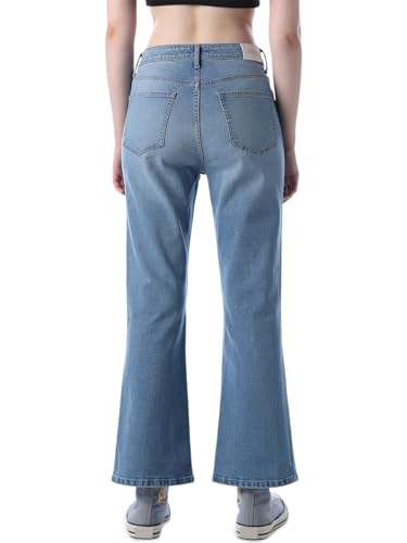 Image of ONLY Women's Solid Flared High Rise Black Jeans