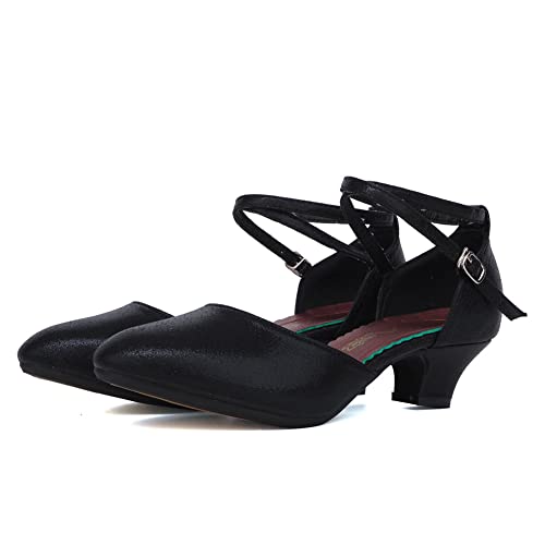 SWDZM Closed Toe Latin Ballroom Dance Shoes Women Salsa Bachata Dance Shoes Low Heel2