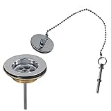  Tres Griferia - Válvula Desagüe Lavabo Sin Rebosadero Tapón De Latón Con Cadena (13463910)