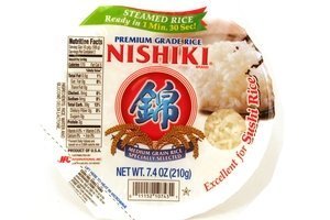 nishiki cooked steamed white rice microwable in 1 min & 30 sec - 7.4oz by Nishiki
