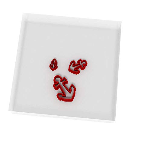 Custom Cutters Mini-Fondant-Ausstecher, 3 Stück: 1,5 cm + 2 cm + 3 cm, Anker-Formen
