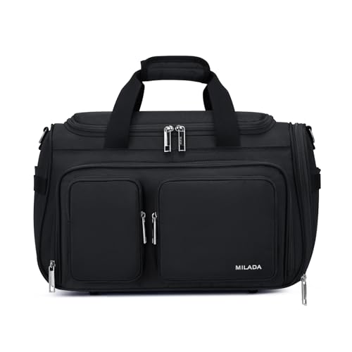 MILADA Underseat Carry On Luggage Bags for Travel Lightweight Foldable Carry On Bags for Airplanes Small Duffle Bag for Men Women TSA Approved Underseat Bag Travel Tote Bags Black