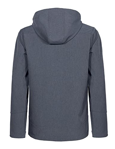 Image of Little Donkey Andy Men's Softshell Jacket Ski Jacket with Removable Hood, Fleece Lined and Water Repellent Black Heather Size XXXL