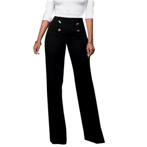 Solid Color Flare Pants Women High Waist Wide Leg Pants Office Ladies Trousers Slim Long Pants
