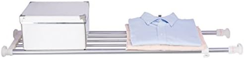 Hershii Expandable Closet Tension Shelf Rod Adjustable Storage Rack Heavy Duty DIY Organizer Divider for Wardrobe Cupboard Kitchen Bathroom