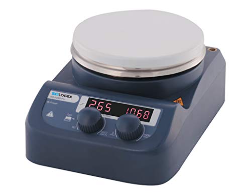 Scilogex SCI280-Pro Circular-top Digital Magnetic Hotplate Stirrer, 5.3" Dia. Ceramic Coated Steel Hot Plate, 280C Max, 200-1500RPM, 3L Max Vol | cTUVus (UL and CSA Approved)
