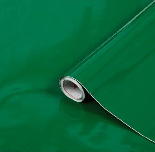 Image of ONETON Glossy Green Contact Paper Decorative Self Adhesive Counter Top Peel and Stick Wallpaper for Kitchen Cabinets Shelf Drawer Liner Desk Dresser (DRK Green Glossy WP, 12x80 inch)