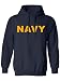 Navy NAVY Hooded Sweatshirt with gold print - Large