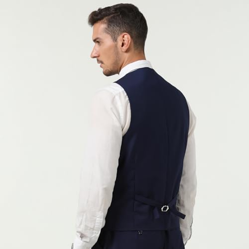 Men's Suit Vest Business Formal Dress Vests for Men Solid Color Casual Wedding Tuxedo Waistcoat4