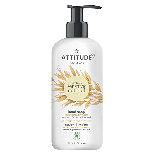 Attitude Moisturizing Hand Soap For Sensitive Skin Dermatologisttested Hypoallergenic Ewg Verified Vegan Crueltyfree Hand Wash Fl. Oz, Argan Oil, 16 Fl Oz (60412) #TOP20