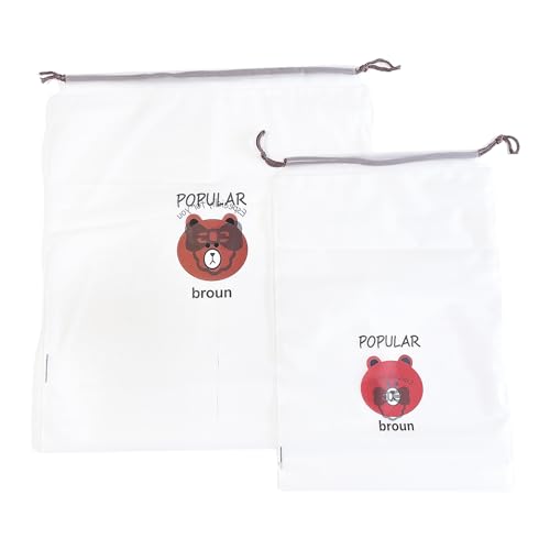 【トゥルーハーツ】ビニール 防水 収納 半透明 袋 2種20枚セット 旅行 プール スポーツ 小分け おしゃれ 可愛い 大サイズ 小サイズ(半透明クマ)