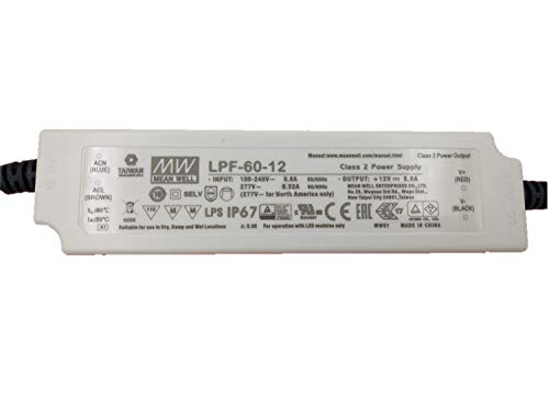 MEAN WELL MW LPF-60-12 12V 5A 60W Single Output LED Switching Power Supply with PFC