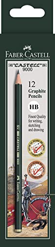 Faber-Castell Pencils, Castell 9000 Art graphite pencils, HB No.2 Pencil for drawing, writing, sketch, shading, artist, school supplies pencils - 12 pack (HB)