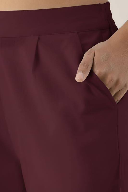 Image of Regular Fit Cotton Woman Trousers Pants Kurti Pant Casual Daily Formal Office Use