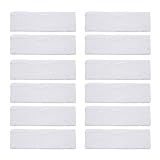 INNOLIFE 12 Pack Ultra Thin Sweatband Unisex Yoga Headband, Soft Cotton Stretchy Headbands Sweatbands Sports Indoor Outdoor Yoga Exercise Fitness Headbands (White)