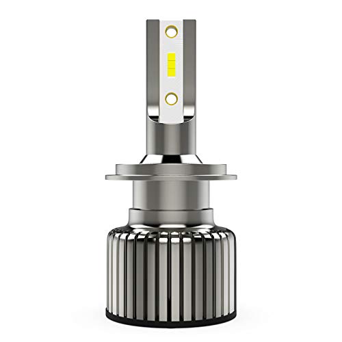 Allek H7 Led Headlight Bulbs 2Pcs Mini Designed With Efficient Cooling System And 360-Degree Perfect Beam Pattern, 50W Power 5400Lm Bright 6000K White Long Lifespan Auto Headlamp Conversion Kit #TOP6