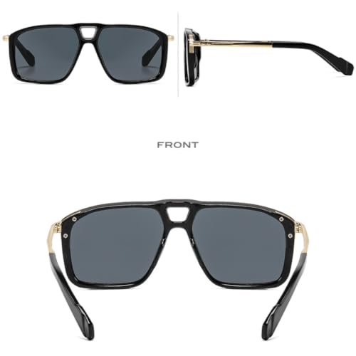 Lunettes de soleil rétro oversize à double pont pour l'été - 4
