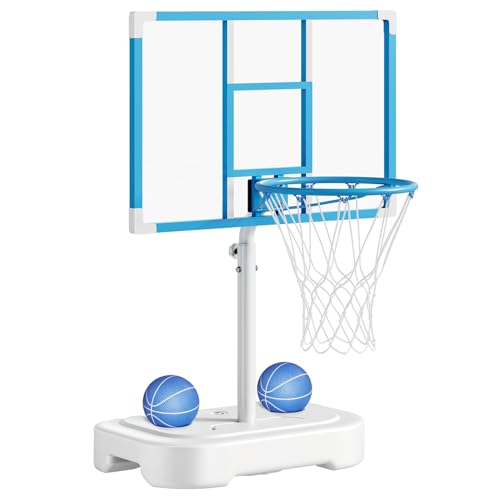 Yohood Pool Basketball Hoop, Stainless Steel Poolside Basketball Goal, Swimming