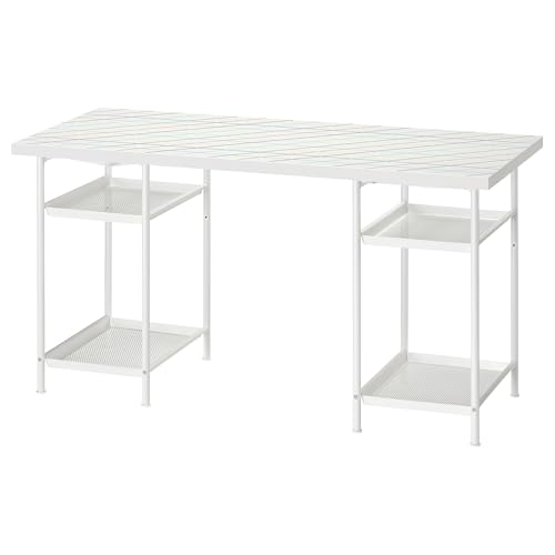 Table de bureau LAGKAPTEN/SPÄND avec plateau graphique multicolore