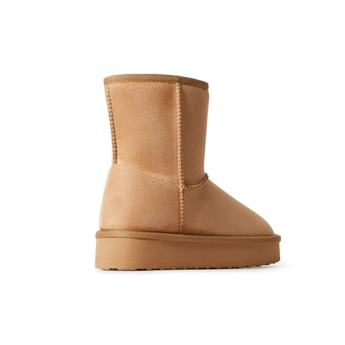 Image of FabKids Girls' Warm Fleece Lined Platform Snow Boots Non-Slip Ankle Winter Boots
