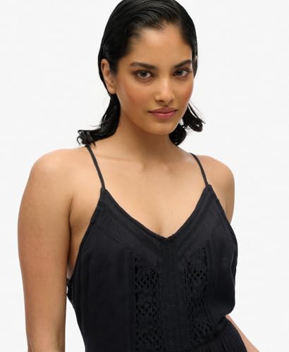 Superdry Para Mujer. W8011908A Vestido Ibiza Negro (L), Casual, Viscosa, Sin Mangas / Tirantes - 2