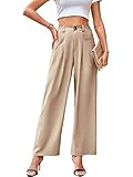 MSBASIC Work Pants for Women Office Daily Palazzo Pants Casual High Waisted Wide Leg Trousers Women