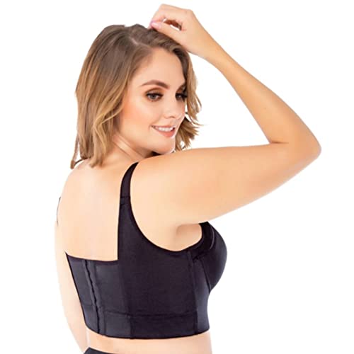 Woobilly Deep Cup Bra Hide Back Fat, Women's Filifit Sculpting Uplift Bra Fashion Deep Cup Bra Full Back Coverage Hide Bra (Black, 40/90FG)