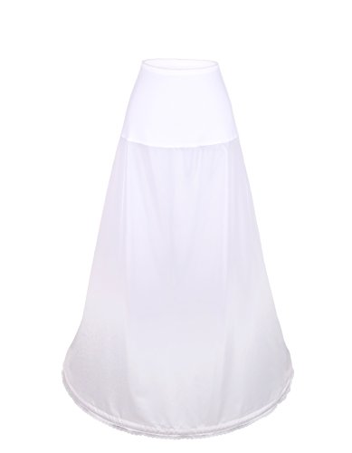 Flora 1 Hoop Lycra Ceinture Jupon de mariée Mariage/de Bal Jupe, Mince Complet (EU 44-50, Blanc)