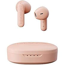Urbanista True Wireless Earbuds, Bluetooth 5.2 Earphones with Touch Controls & Noise Cancelling Microphone, 32 Hr Total Playtime, USB C Charging Case, IPX4 Water Resistant, Copenhagen, Dusty Pink