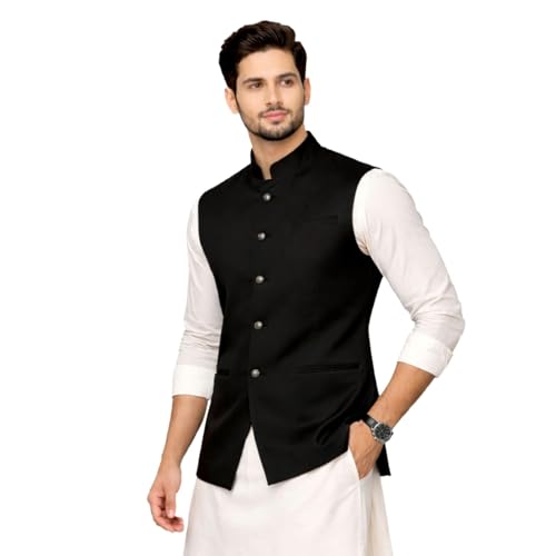 Image of DesignerBin Men's Nehru jacket Waistcoat, Modi Jacket with Beautiful Color