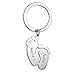 Produktbild Madeindirect Babyfüße Schlüsselanhänger Personalisierte Schlüsselanhänger mit Gravur Edelstahl Schlüsselbund Charm Freundschaft Familia Metall Schlüsselring Geschenk