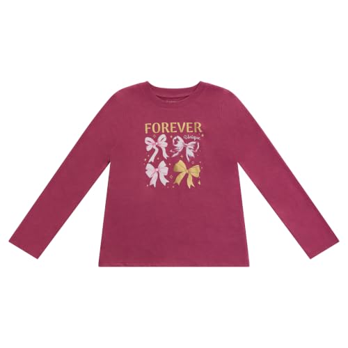 Image of BTween Girls 4 Pack Long Sleeve Graphic T-Shirts Cotton Blend, Fun Vibrant Designs