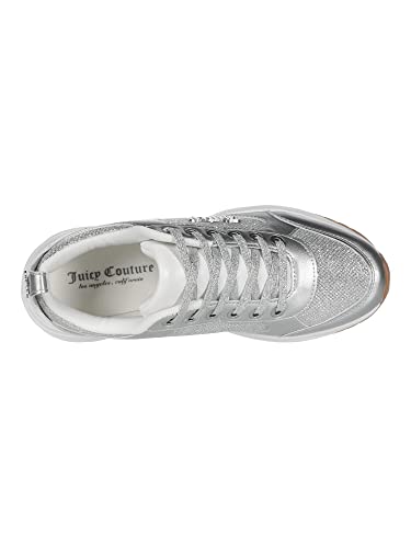 Juicy Couture Enchanter Women Lace Up Fashion Sneaker Casual Shoes Enchanter Silver Glitter 8.5 #TOP2
