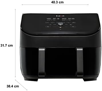 Instant Vortex Plus VersaZone-8.5L Digital Health Air Fryer,Black,8-in-1 Smart Program-Fry,Bake,Roast,Grill,Dehydrate,Reheat,XL Capacity-1700W- Save 80% Energy Bills