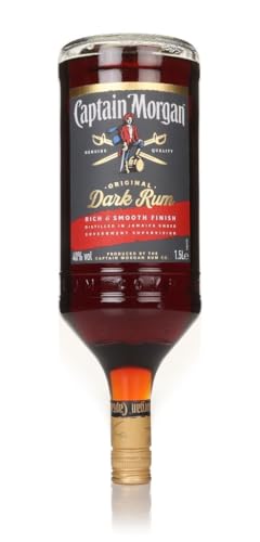 Captain Morgan Dark Rum | 40% vol | 1.5L | Aged & Blended from 5 Rums | Rich Caramel & Vanilla Notes | Complex Flavour | Caribbean Rum