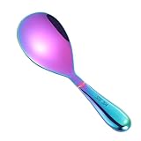 Paleta de arroz de acero inoxidable resistente al calor con no para servir arroz, sopa y verduras, agarre ergonómico, apto para lavavajillas (D)
