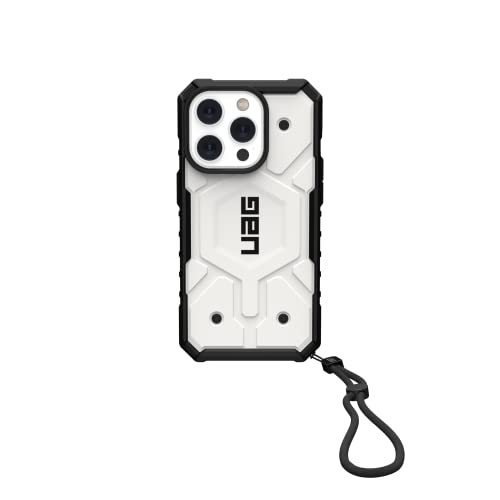 Urban Armor Gear Uag Iphone 14 Pro Case 6.1" Pathfinder White - Compatible With Magsafe Rugged Heavy Duty Protective Cover & Paracord Lanyard Adjustable Wrist Strap Bundle Set #TOP5