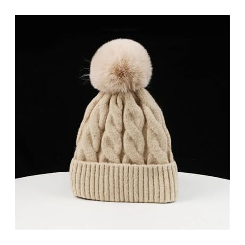 Solid-Color Thread Curly Warm Fleece Autumn and Winter Girls' Knitted Borderless ski Cap4