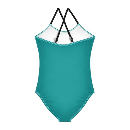 Dark Cyan Toddler Girl Swimsuit 1-Piecing Swim Suits for Girls Toddler Girl Bathing Suit Beach Girls' Swimwear 9-10T2