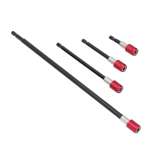 Juego de Extensión Brocas 50 mm, 100 mm, 150 mm y 300 mm, Acero Aleación, Vástago Hexagonal 1/4 Pulgada para Taladro y Atornillador