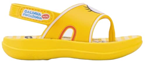 Galinha Pintadinha Hora DO Papa Assandalhado Promo Baby, Sandália Bebê Meninas, AMARELO/AMARELO, 20/