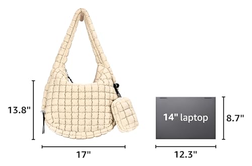 Image of GASSDA Puffer Tote Bag for Women Large Quilted Puffy Lightweight Carryall Crossbody Tote Bag for Women